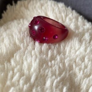 Alexis Bittar Lucite Pink Studded Ring